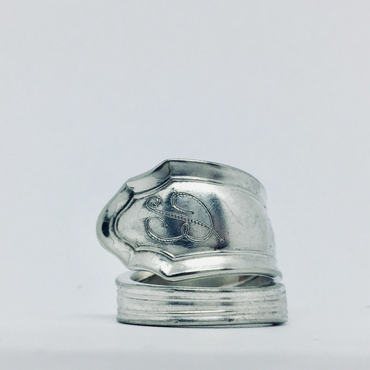 Anello Artigianale INIZIALE B Realizzato con Antica posata in Argento (Prima Metà del '900)