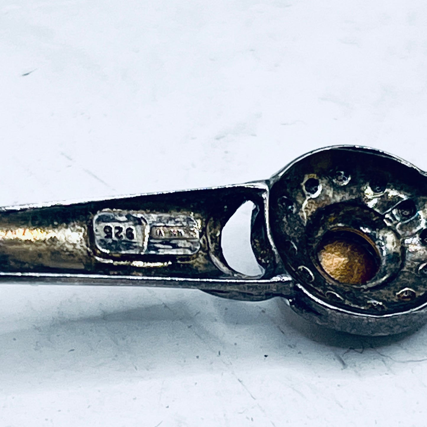 Anello Artigianale SPILLA ZIRCONI Mod. SPILLA Realizzato con Antica spilla in Argento (Prima Metà del ’900)