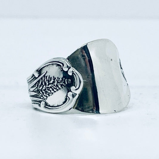 Anello Artigianale YUCCA Mod. INTERO  Realizzato con intero Antico Cucchiaino in Argento (Prima Metà del ’900)