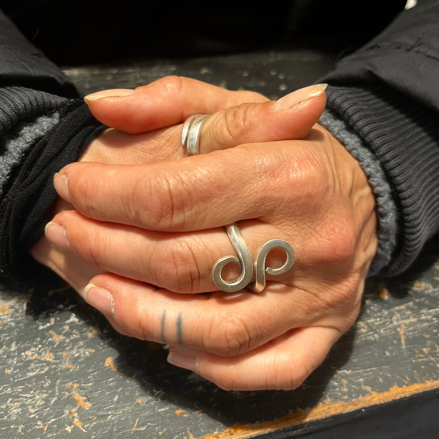 Anello Artigianale SPIRA Mod. REBBI Realizzato con Antica posata in Argento (Prima Metà del ’900)