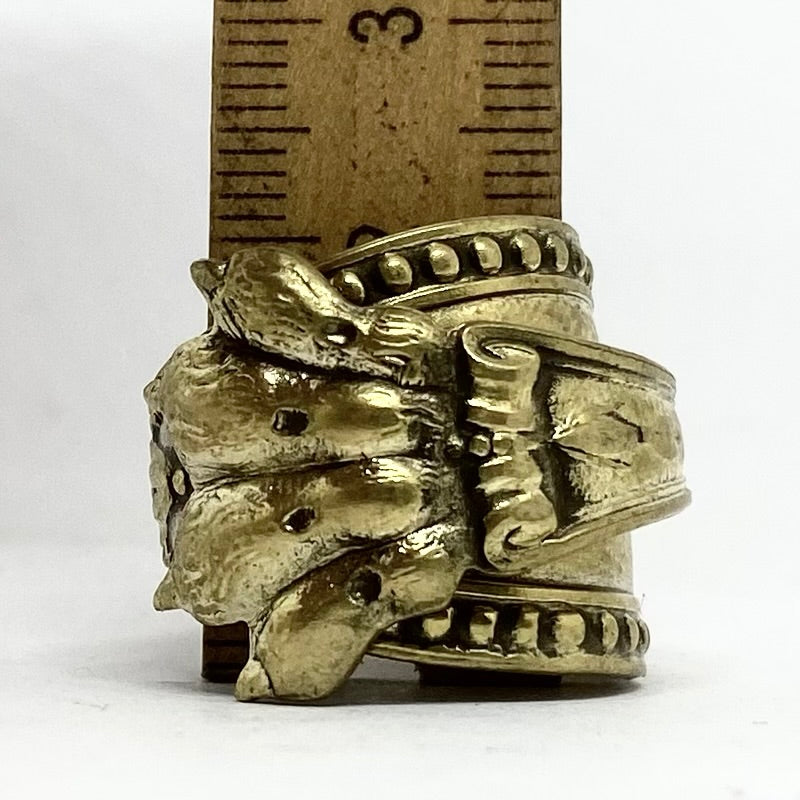 Anello Artigianale ZAMPA01 Mod. PINZETTA  Realizzato con Antica posata in OTTONE (Prima Metà del ’900)