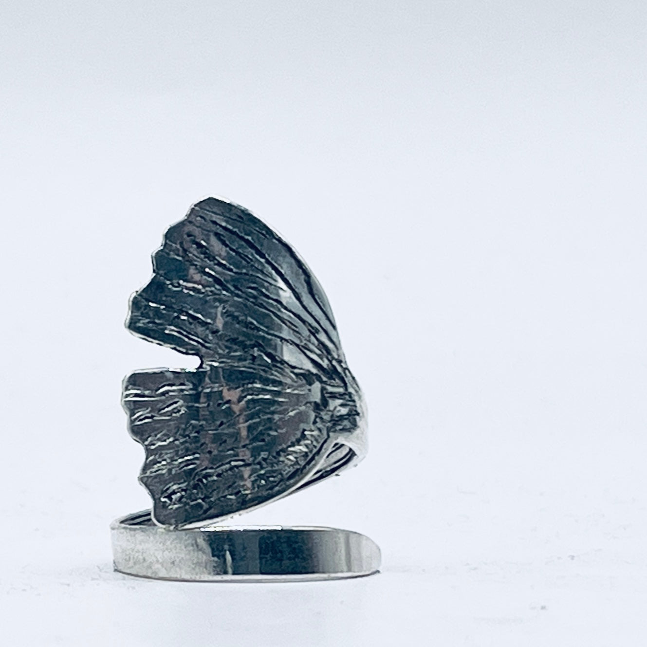 Anello Artigianale Mod. GINKGO  Realizzato con Antica posata in Argento (Prima Metà del ’900)