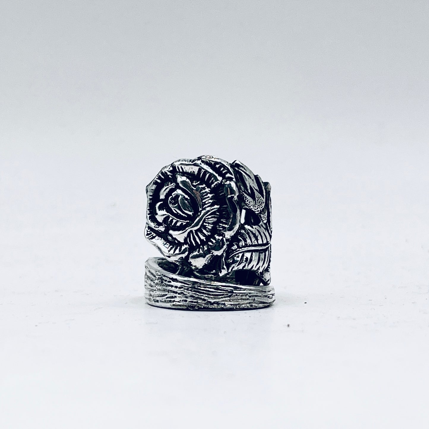 Anello Artigianale ROSA GRANDE Mod. SPIRALE/CLASSICO  Realizzato con Antica posata in Argento (Prima Metà del ’900)