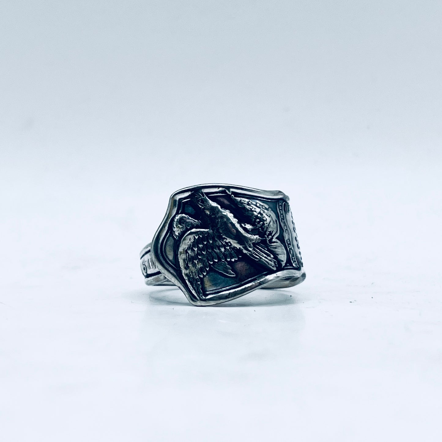 Anello Artigianale Mod. CLASSICO/SPIRALE  WISCONSIN Realizzato con Antica posata in Argento (Prima Metà del ’900)