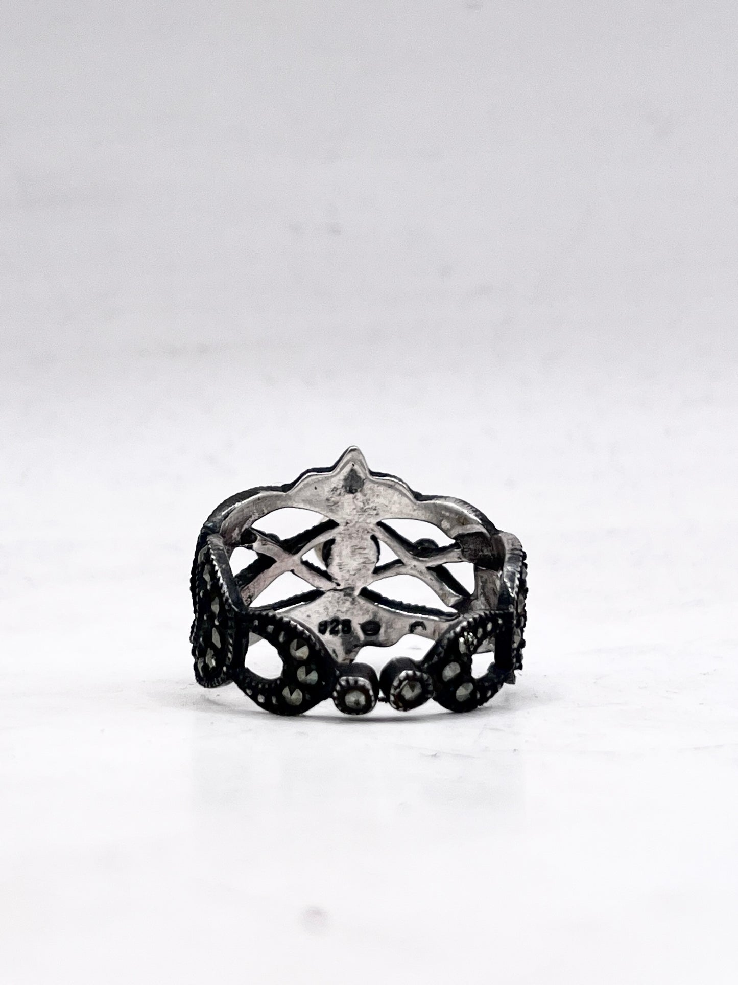 Anello Artigianale SPILLA LUNA PIENA Mod. SPILLA PERLA Realizzato con Antica spilla in Argento (Prima Metà del ’900)