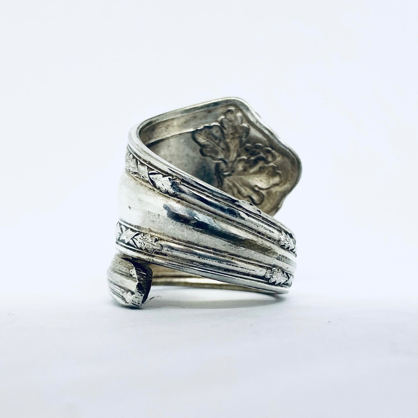 Anello Artigianale Mod. SPIRALE  Realizzato con Antica posata in Argento (Prima Metà del ’900)