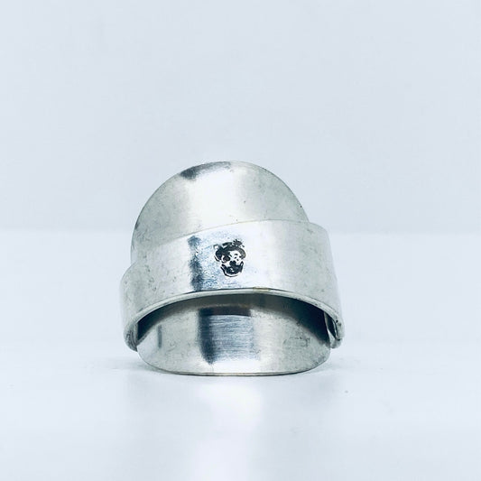 Anello Artigianale LOGO TEDDY01 Mod. INTERO  Realizzato con intero Antico Cucchiaino in Argento (Prima Metà del ’900)