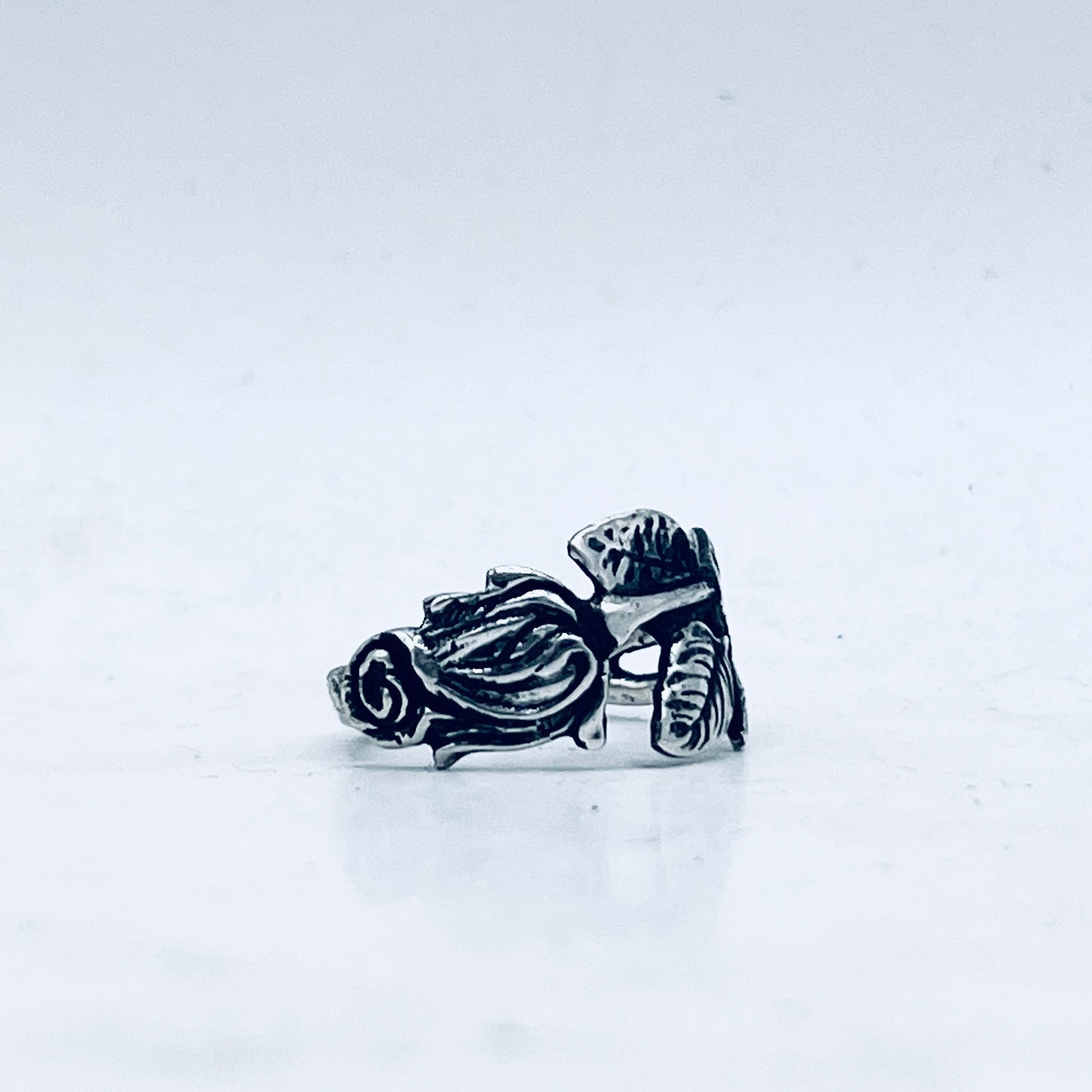 Anello Artigianale + Pendente (in omaggio) ROSA DI HILDESCHEIM Mod. CLASSICO  Realizzato con Antica posata in Argento (Prima Metà del ’900) (Copia)
