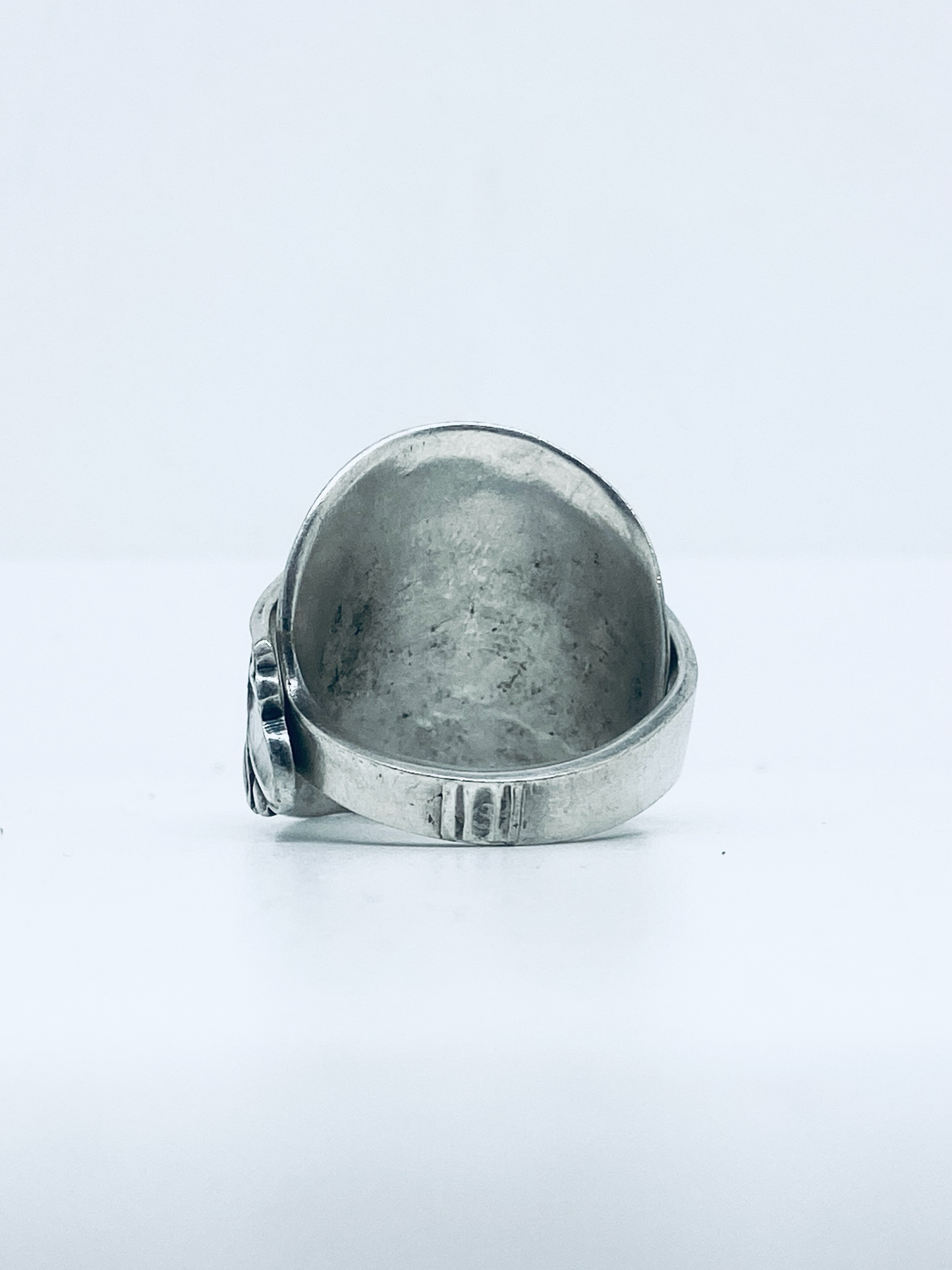Anello Artigianale LOGO TEDDY03 Mod. INTERO  Realizzato con intero Antico Cucchiaino in Argento (Prima Metà del ’900)