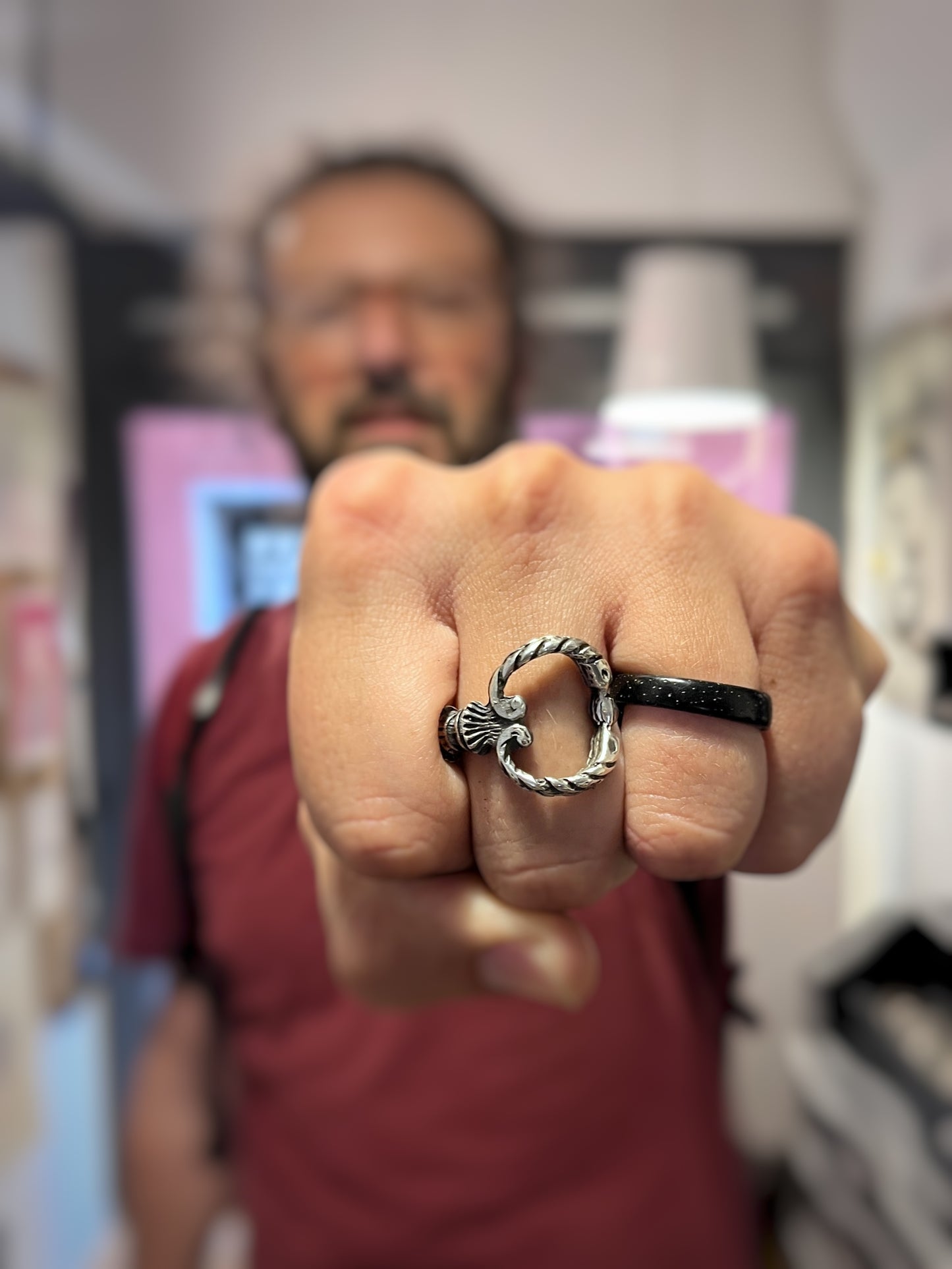 Anello Artigianale “CHIAVE SERPENTI ARGENTO 925” Realizzato con Antica Chiave in Argento
