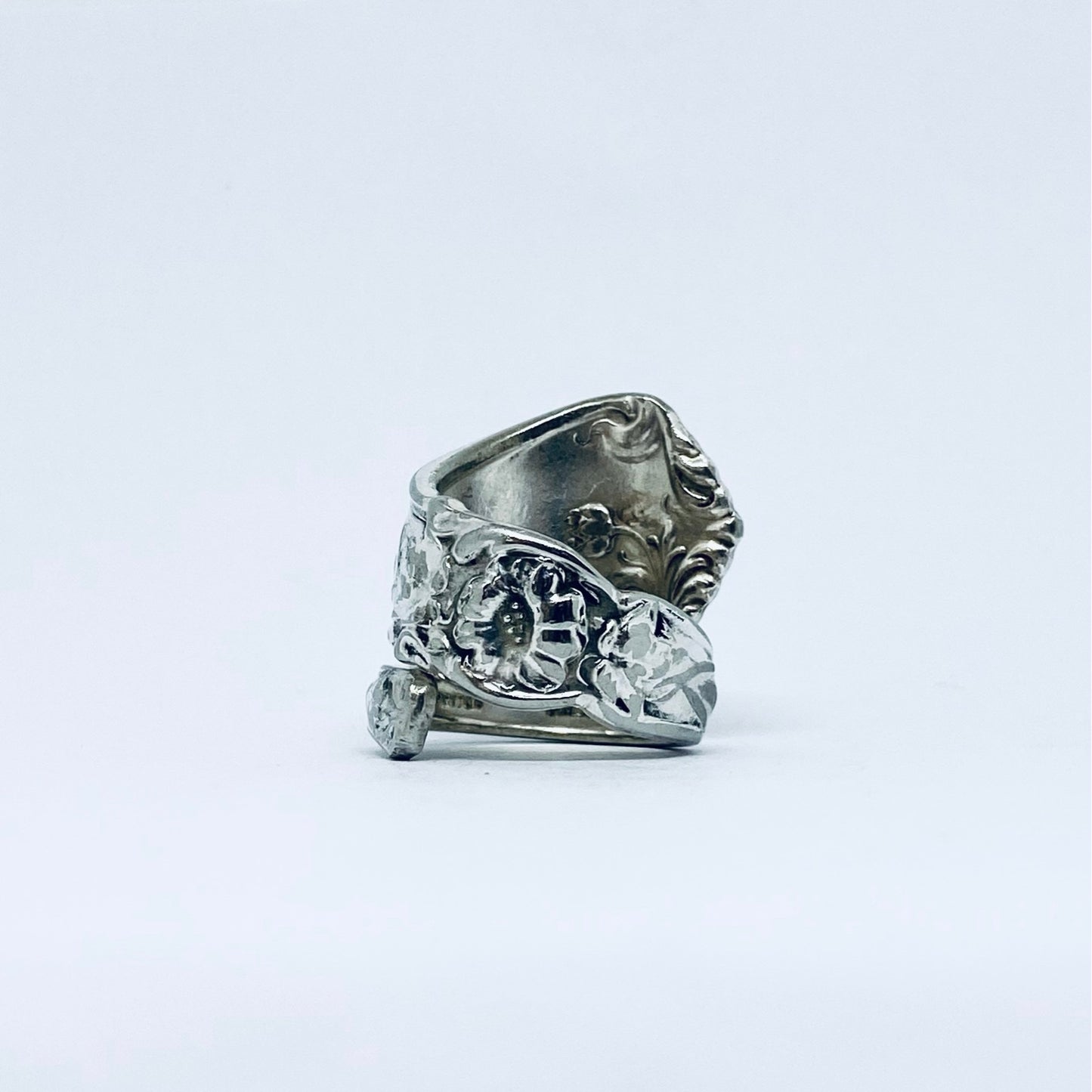Anello Artigianale Mod. SPIRALE  Realizzato con Antica posata in Argento (Prima Metà del ’900)