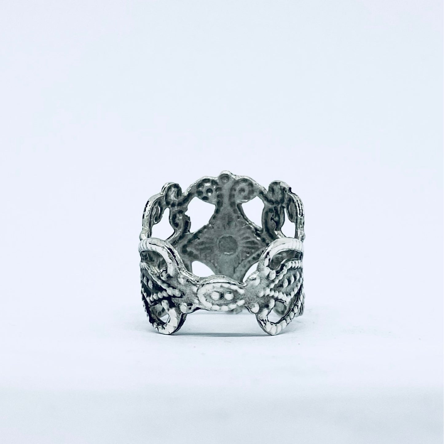 Anello Artigianale “BOCCHETTA SERRATURA ROMBO” Realizzato con bocchetta serratura in Argento (Prima Metà del ’900)