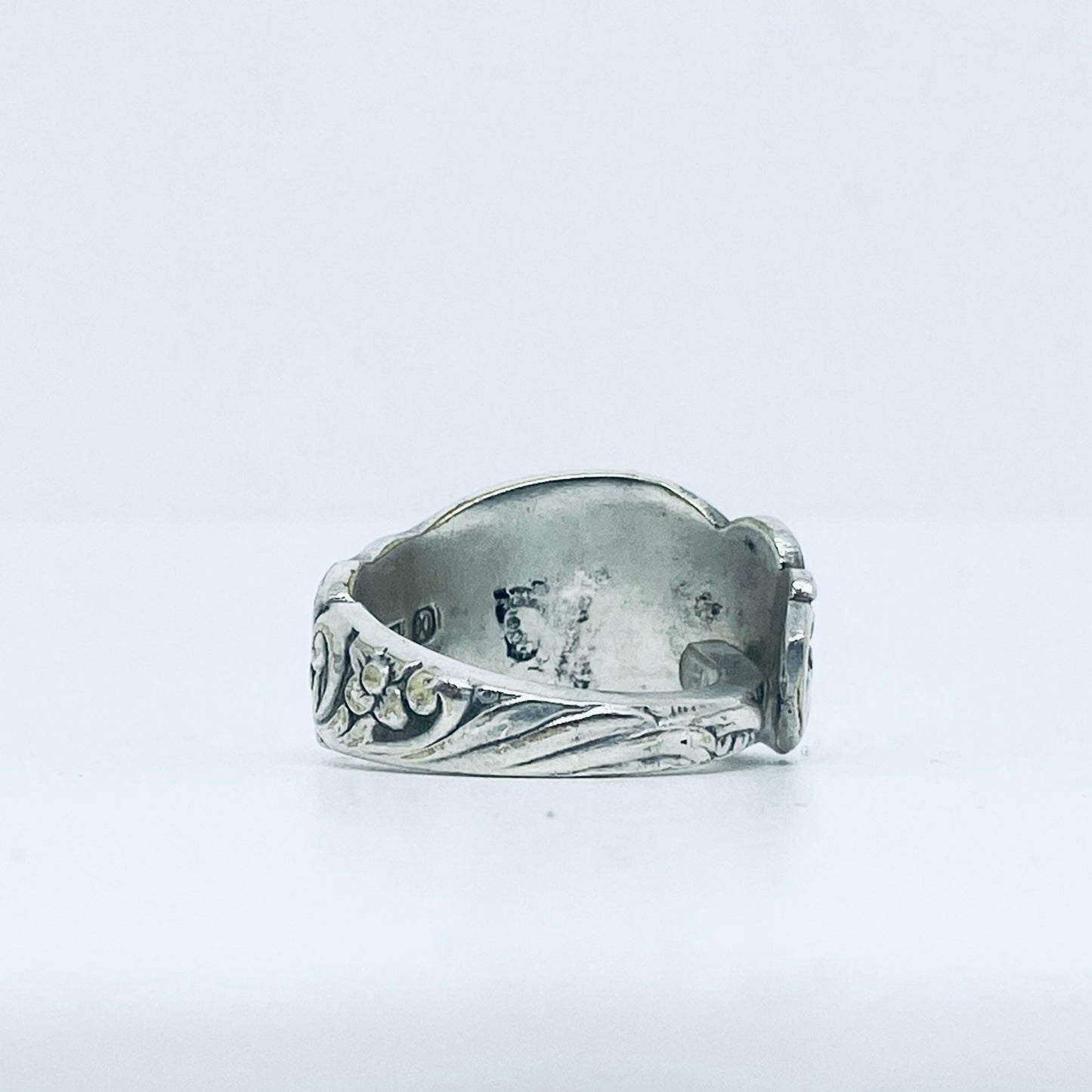 Anello Artigianale DECORO Mod. CLASSICO/SPIRALE  Realizzato con Antica posata in Argento (Prima Metà del ’900)