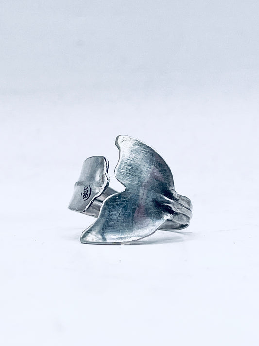 Anello Artigianale Mod. MINICODA#04 Realizzato con Antica posata in Argento (Prima Metà del ’900)