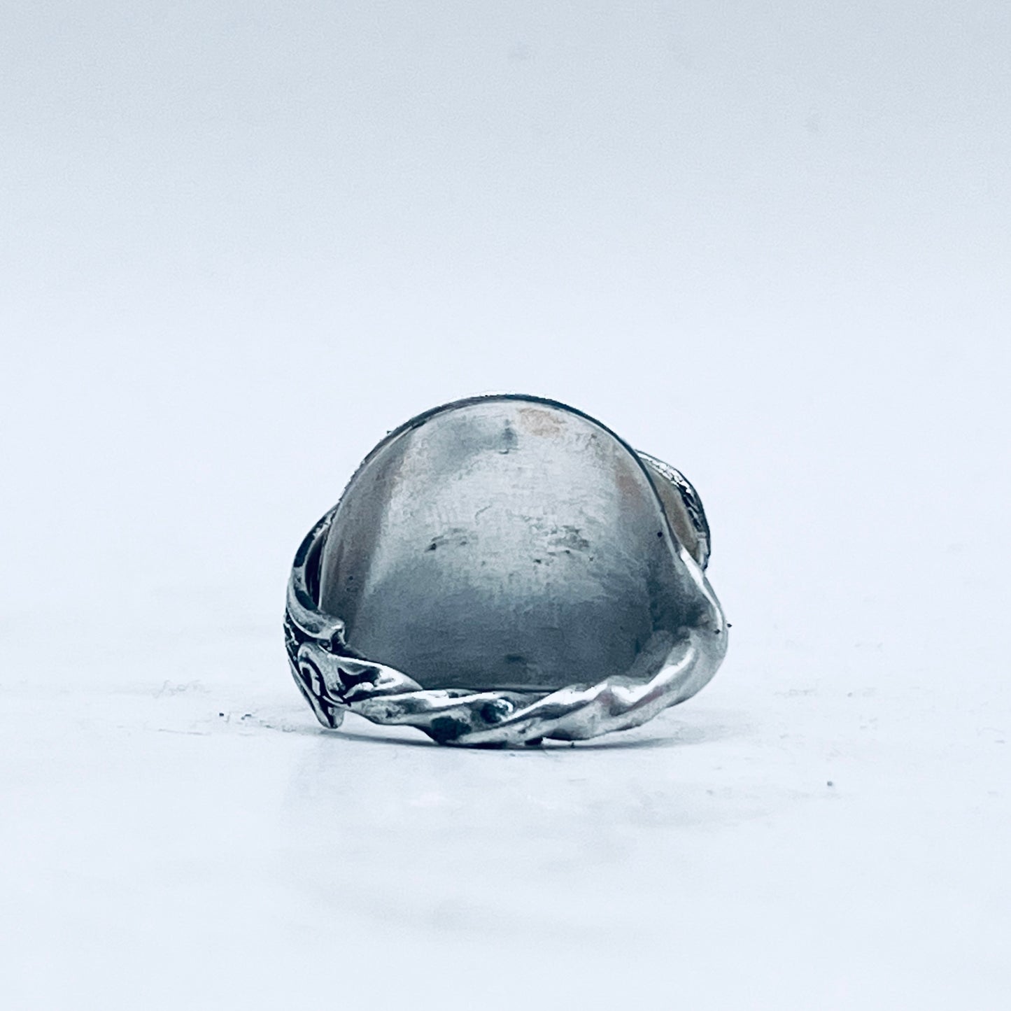 Anello Artigianale Mod. INTERO  JUGENDSTIL Realizzato con Antica posata in Argento (Prima Metà del ’900)