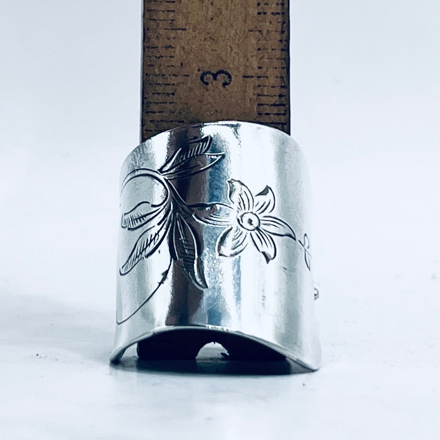 Anello Artigianale Mod. PALETTA  JUGENDSTIL Realizzato con Antica posata in Argento (Prima Metà del ’900)