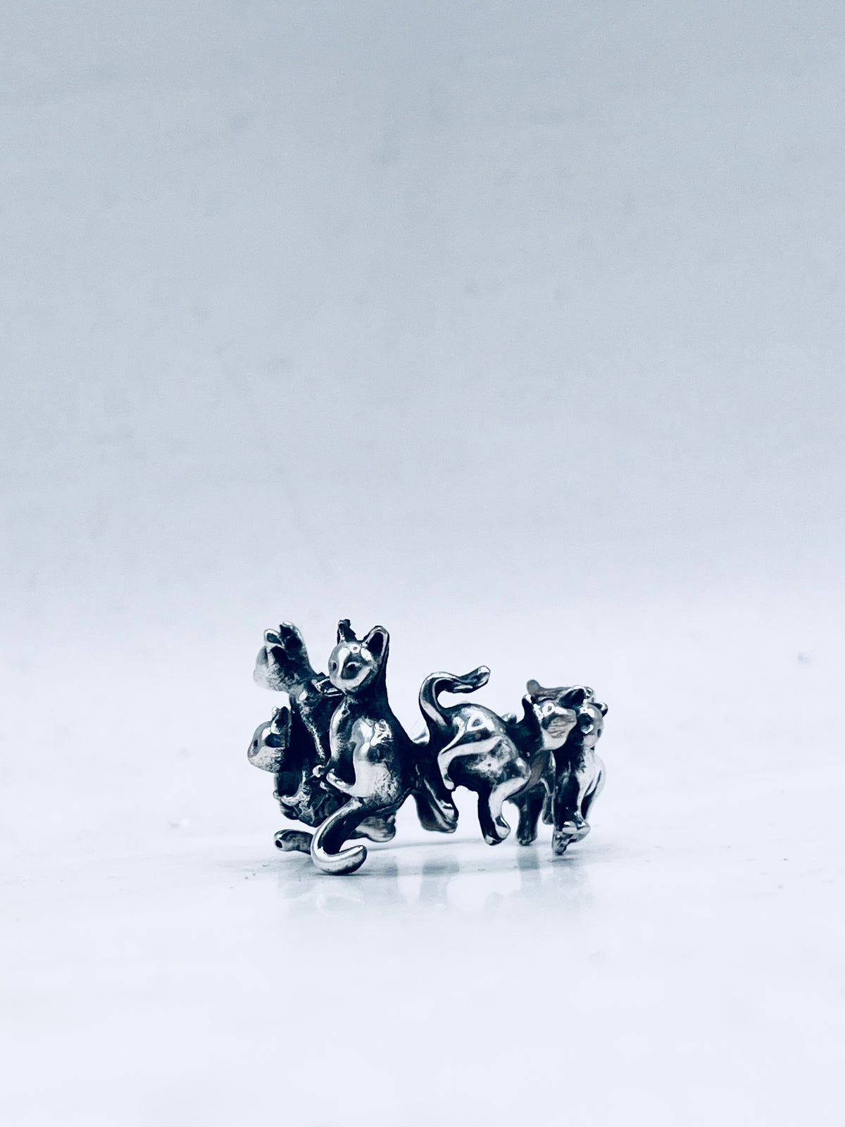 Anello Aristogatti ricavato da una spilla antica in argento 925 – vista 11