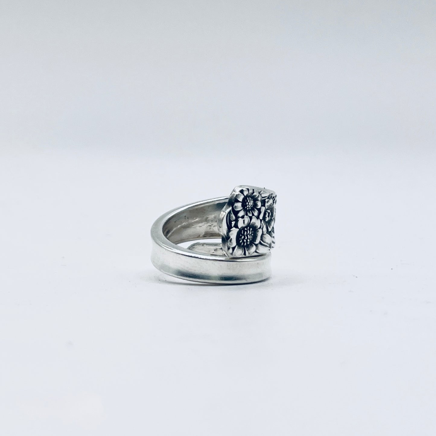 Anello Artigianale GIRASOLI Mod. CLASSICO/SPIRALE  Realizzato con Antica posata in Argento (Prima Metà del ’900)