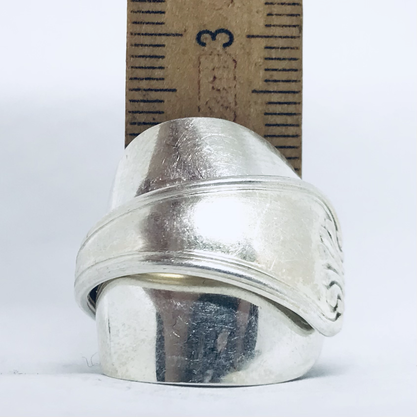 Anello Artigianale Mod. INTERO  Realizzato con intero Antico Cucchiaino in Argento (Prima Metà del ’900)