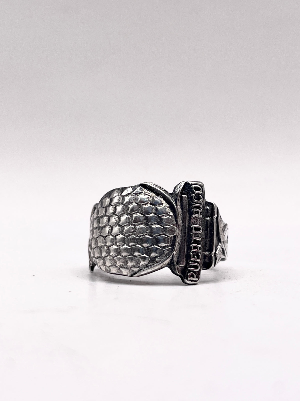 Anello Ananas Puerto Rico ricavato da una posata antica in lega d’argento – vista 8