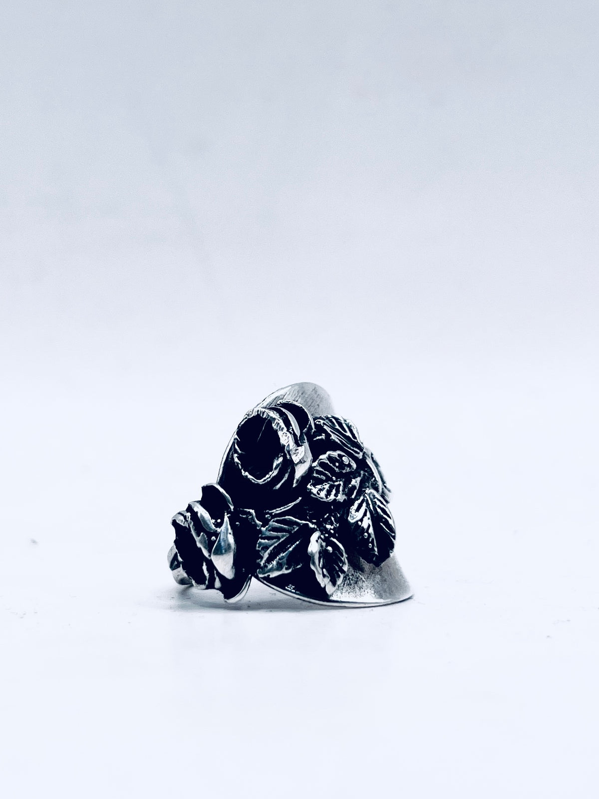 Anello Intero Rose ricavato da un cucchiaino antico in argento 925 – vista 5