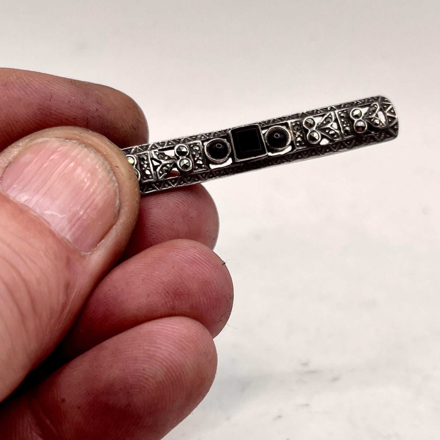 Anello Artigianale SPILLA ONICE Mod. SPILLA Realizzato con Antica spilla in Argento (Prima Metà del ’900)