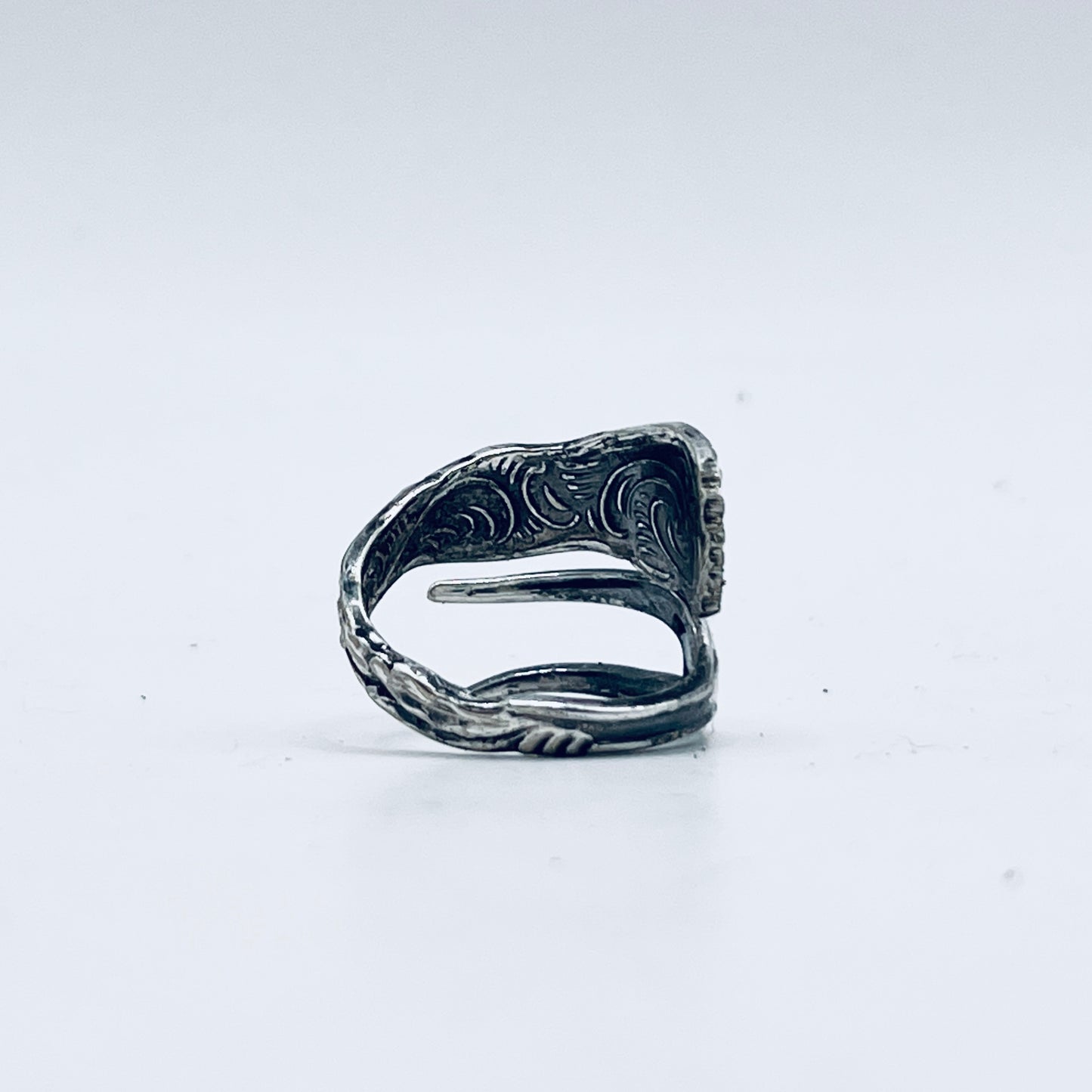 Anello Artigianale GIRASOLE Mod. PINZETTA  Realizzato con Antica posata in Argento (Prima Metà del ’900)