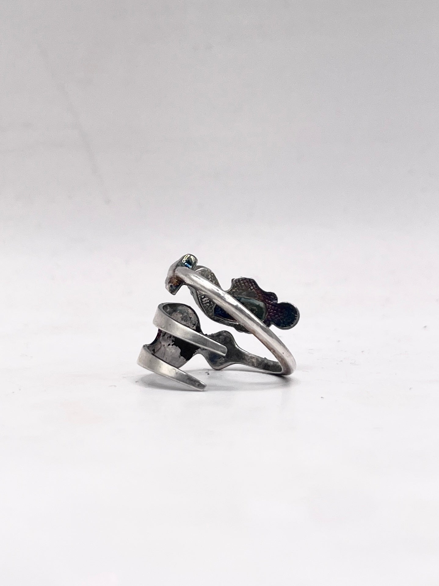 Anello Artigianale FEDINA/INTERO/SPIRALE DELFINO ARALDICO  Realizzato con Antica posata (Prima Metà del ’900)