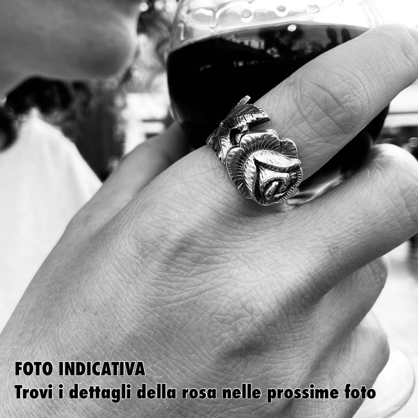Anello Artigianale ROSA Mod. SPIRALE  Realizzato con Antica posata in Argento (Prima Metà del ’900)