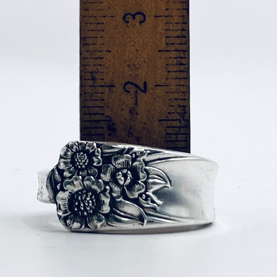 Anello Artigianale GIRASOLI Mod. CLASSICO/SPIRALE  Realizzato con Antica posata in Argento (Prima Metà del ’900)