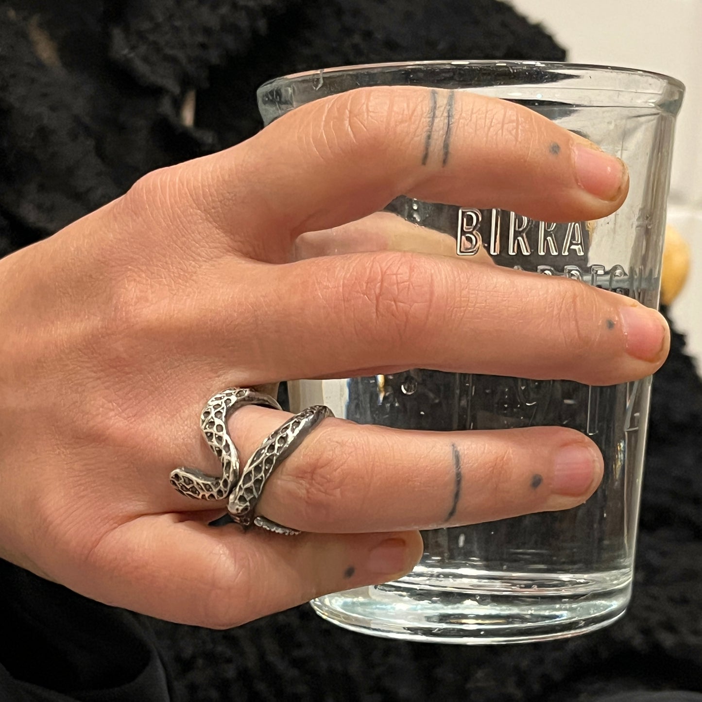 Anello Artigianale SERPENTE Mod. SPILLA Realizzato con Antica spilla in Argento (Prima Metà del ’900)