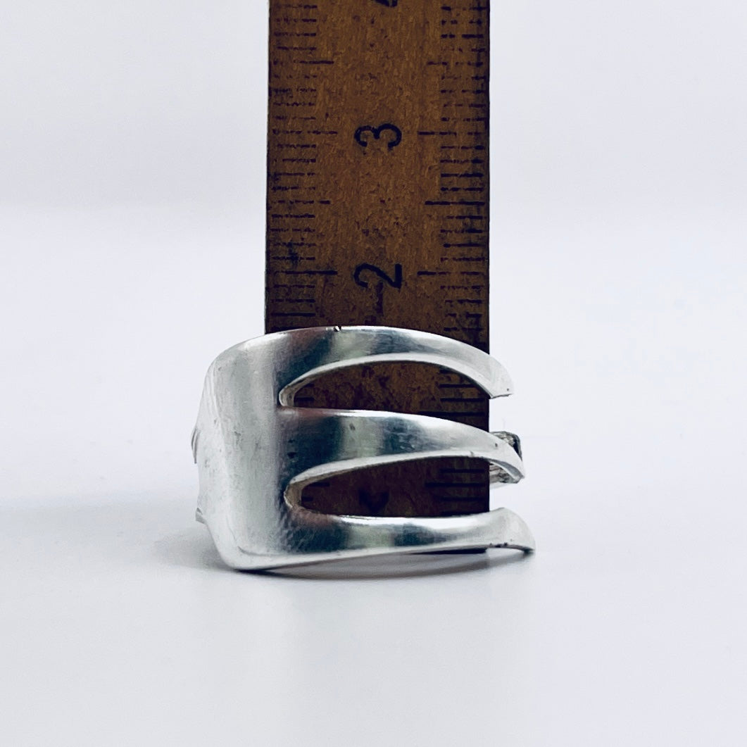 Anello Artigianale Mod. FORCHETTA 03 Realizzato con Antica posata in Argento (Prima Metà del ’900)