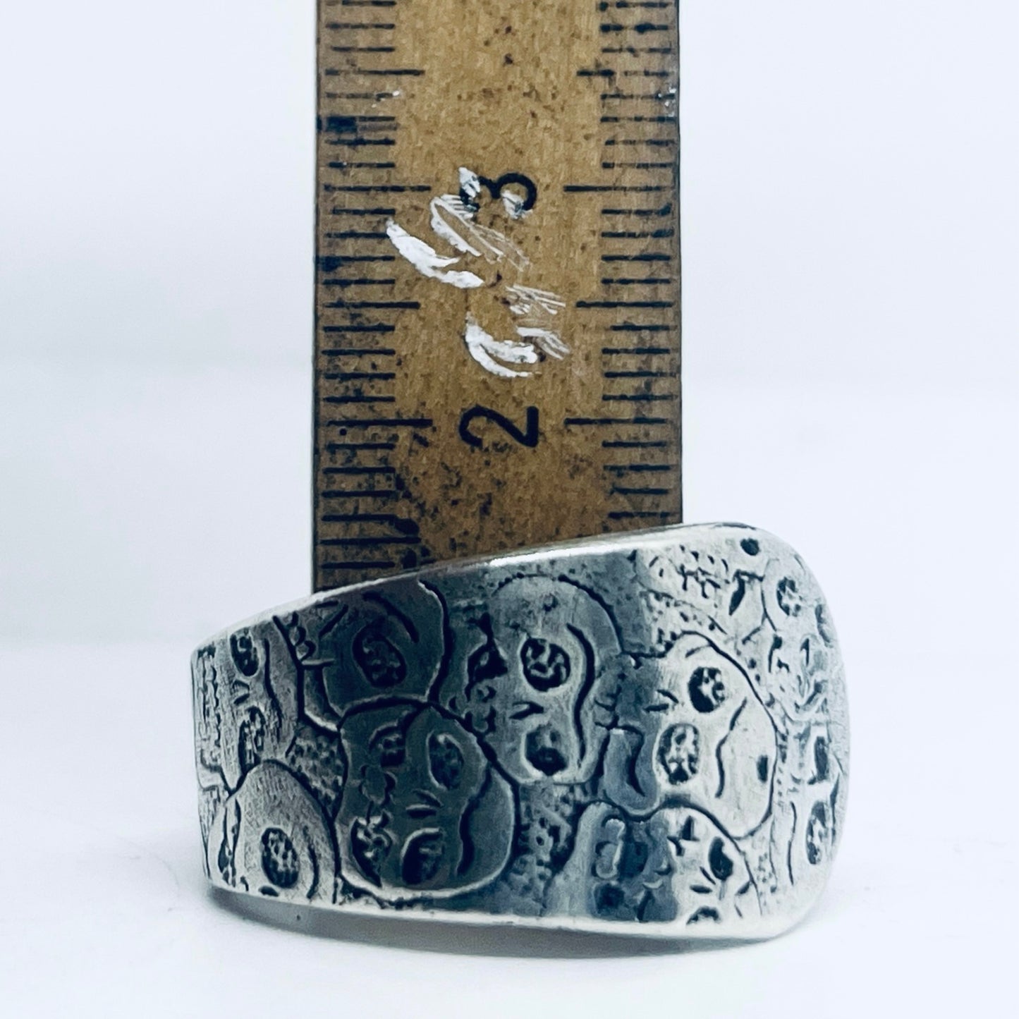 Anello Artigianale CALAVERAS Mod. CLASSICO  Realizzato con Antica posata in Argento (Prima Metà del ’900)