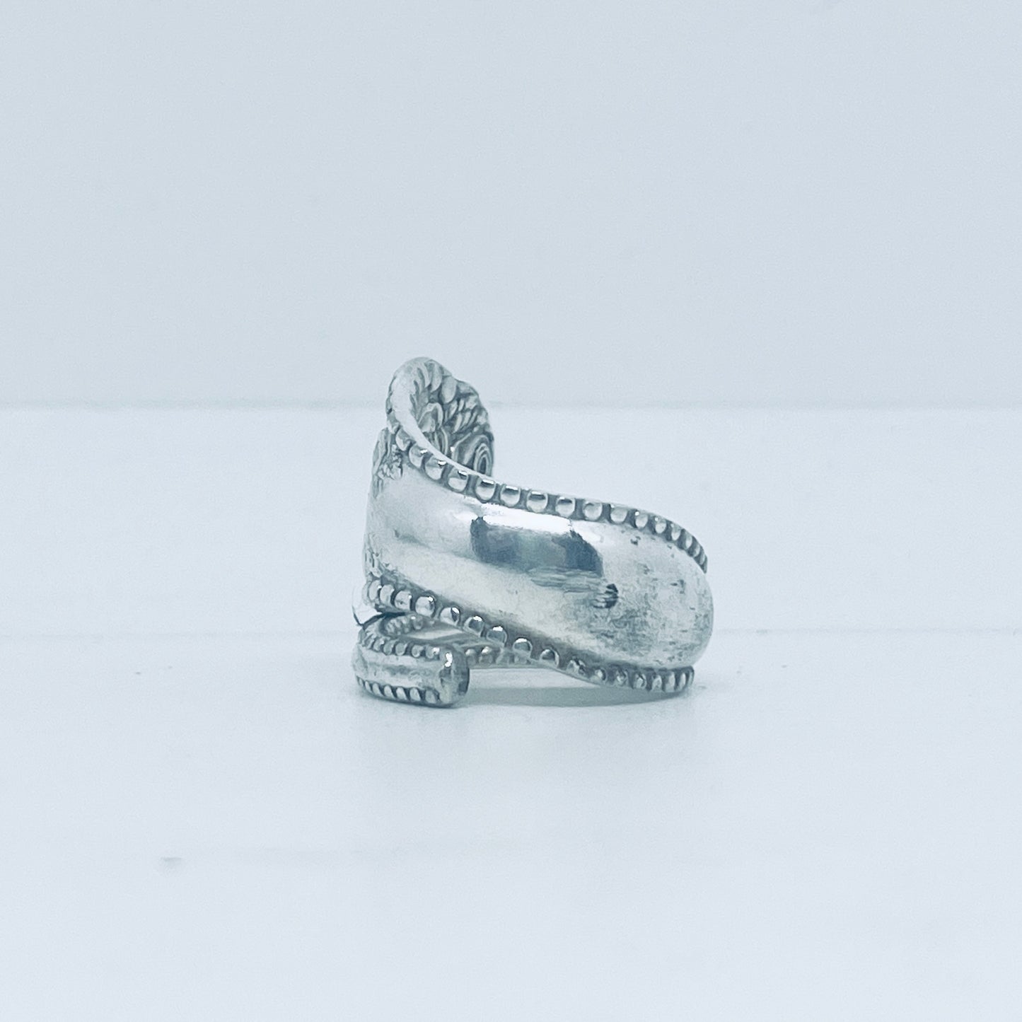 Anello Artigianale ROSE Mod. SPIRALE  Realizzato con Antica posata in Argento (Prima Metà del ’900)