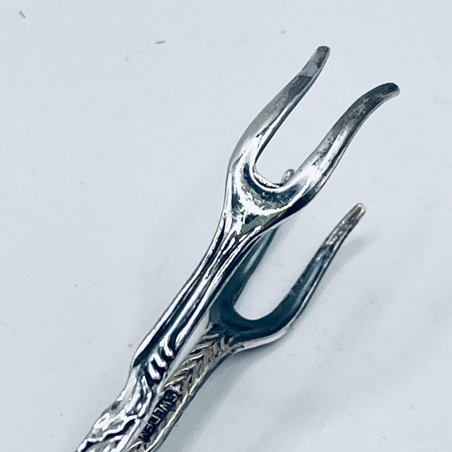 Anello Artigianale ANEMONE Mod. PINZETTA  Realizzato con Antica posata in Argento (Prima Metà del ’900)