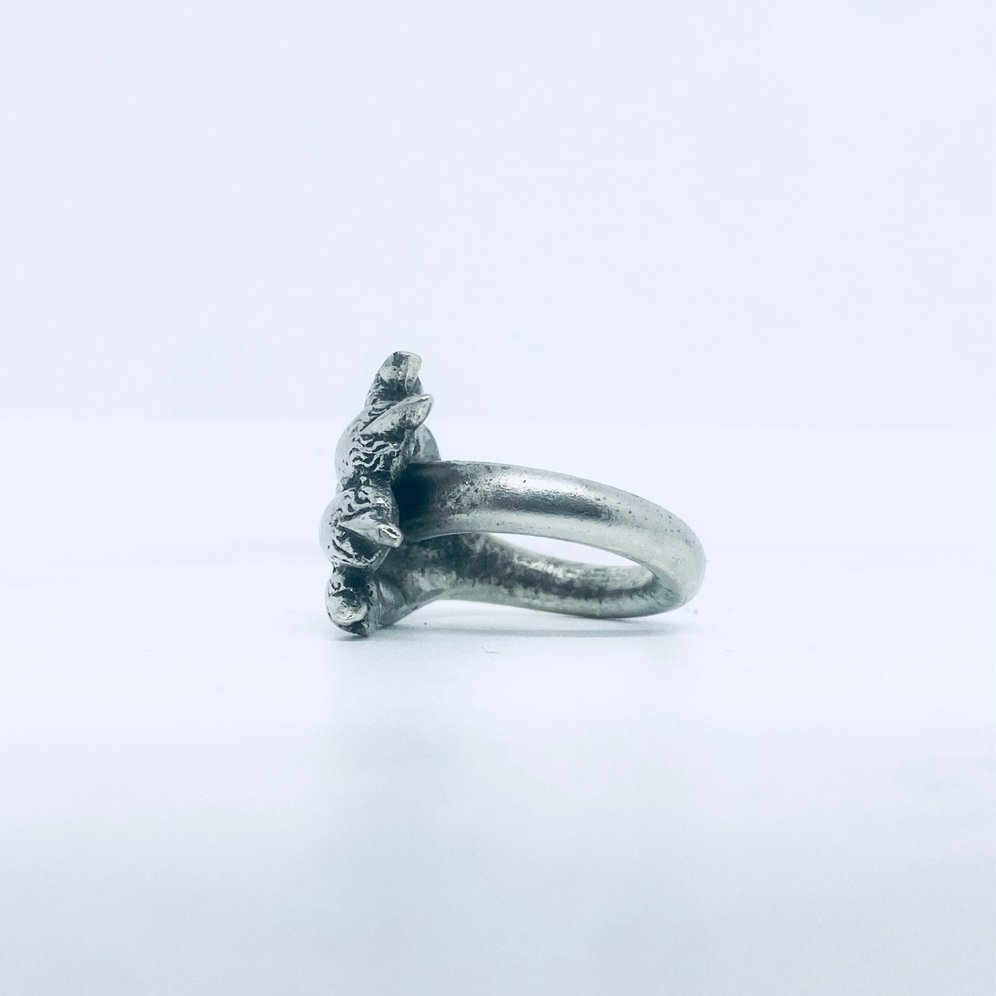 Anello Artigianale ZAMPA02 Mod. PINZETTA  Realizzato con Antica posata in Argento (Prima Metà del ’900)