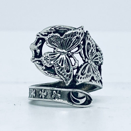 Anello Artigianale FARFALLE Mod. SPIRALE  Realizzato con  Antica posata in Argento (Prima Metà del ’900)