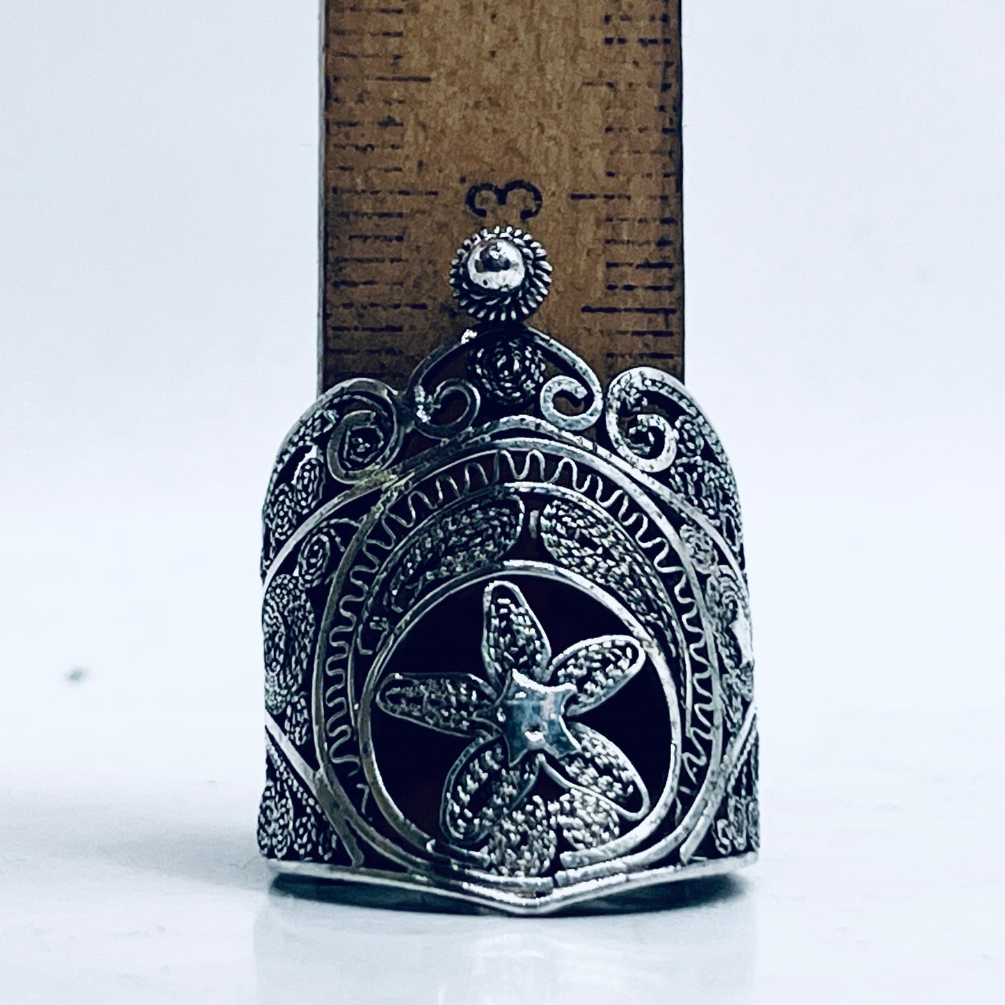 Anello Artigianale FILIGRANA Mod. SPILLA Realizzato con Antica spilla in Argento (Prima Metà del ’900)