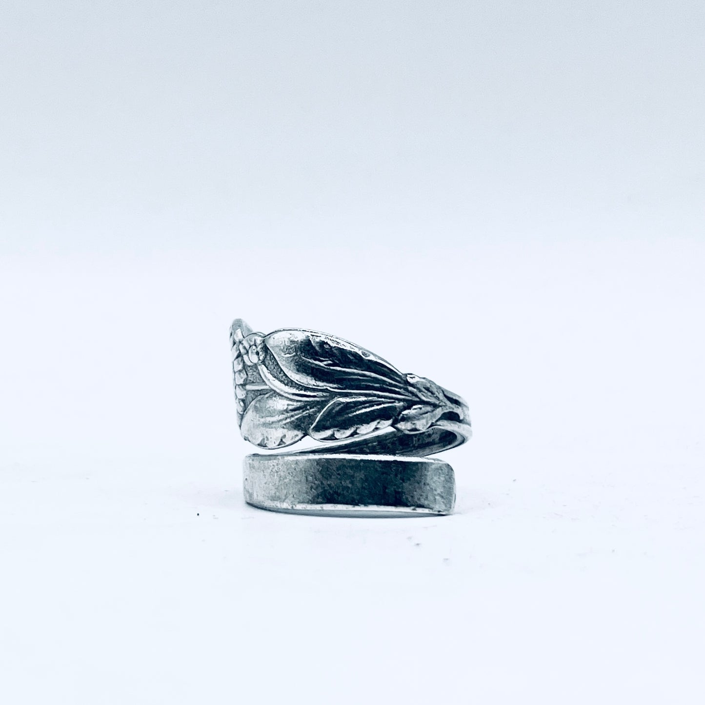 Anello Artigianale GIRASOLE Mod. SPIRALE  Realizzato con  Antica posata in Argento (Prima Metà del ’900)