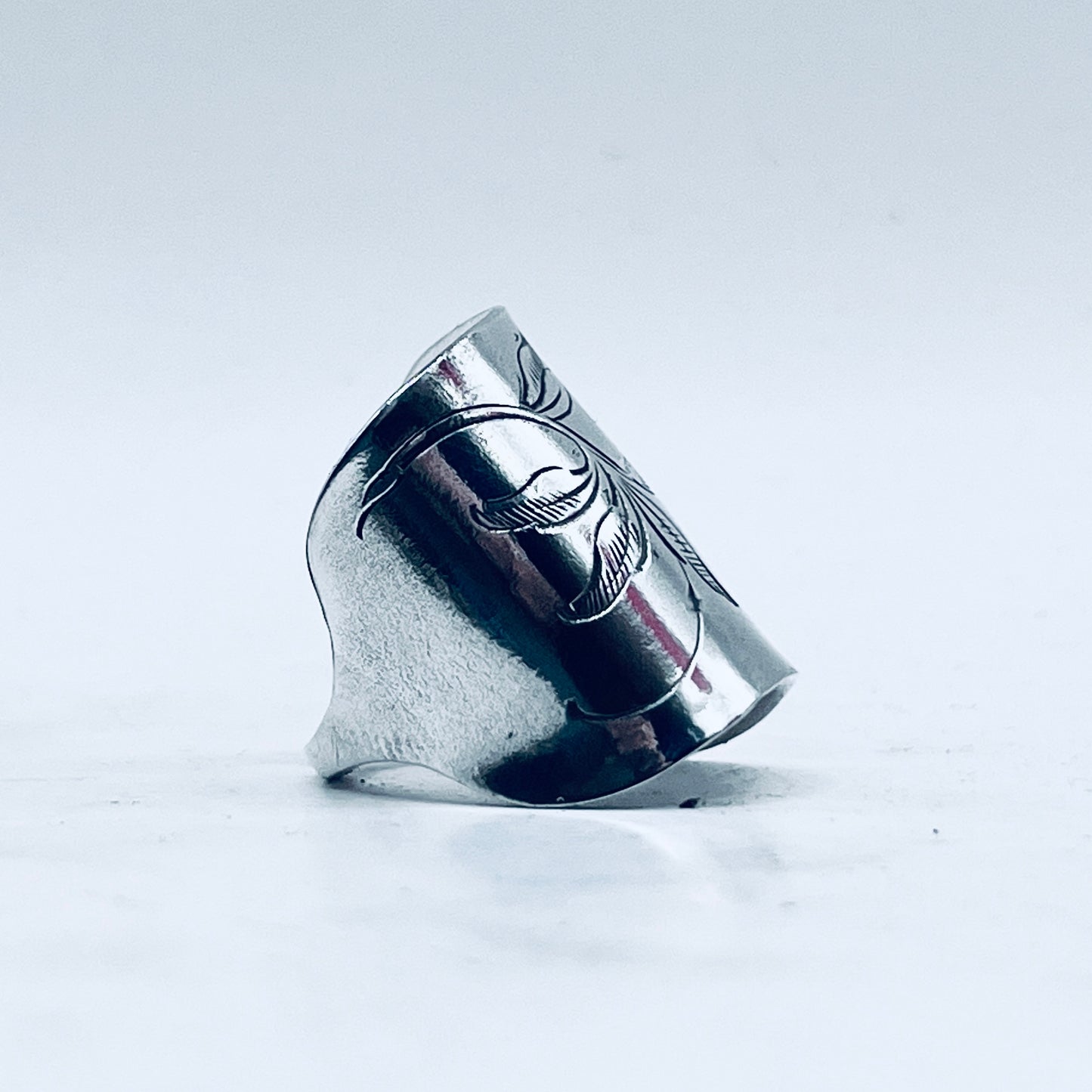 Anello Artigianale Mod. PALETTA  JUGENDSTIL Realizzato con Antica posata in Argento (Prima Metà del ’900)