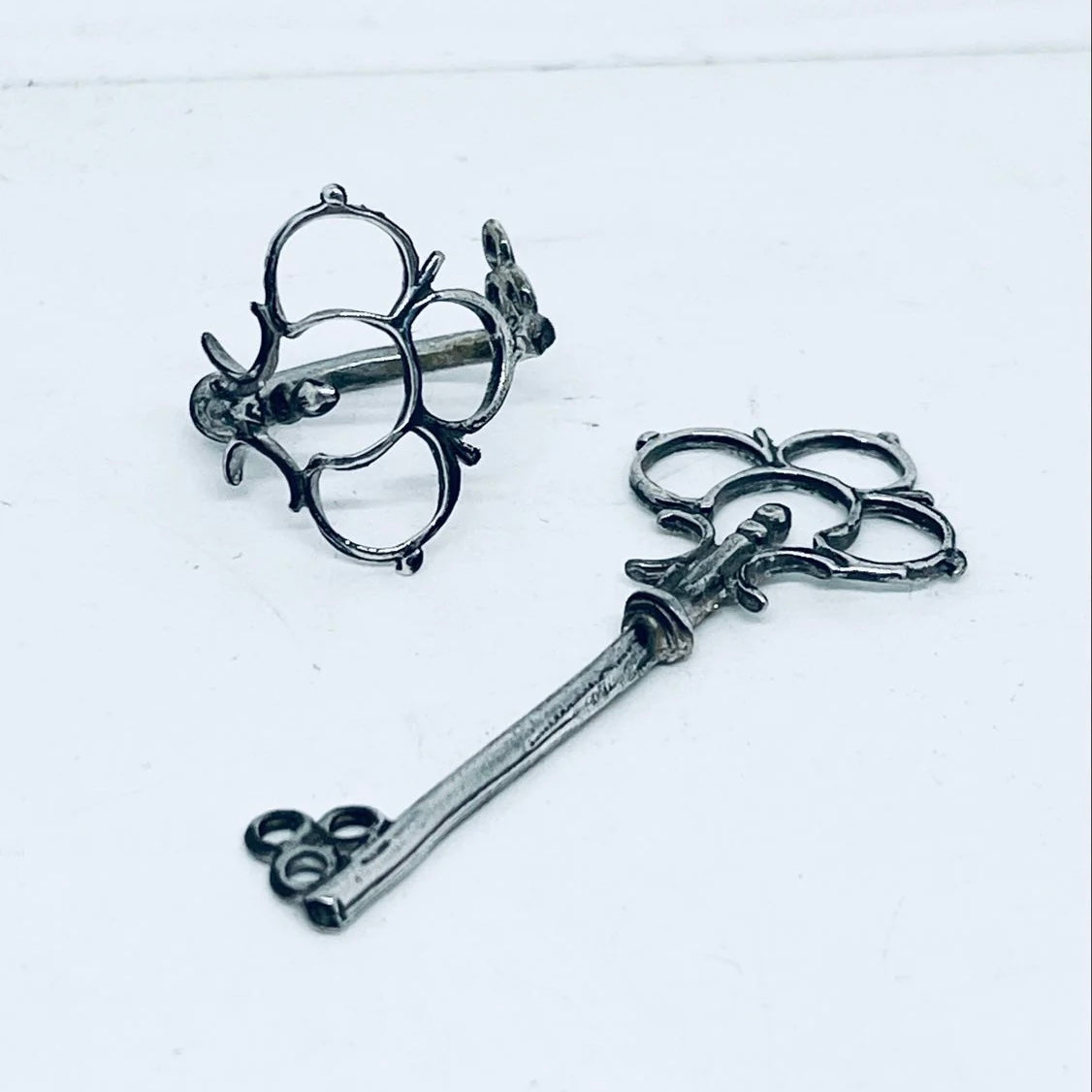 Anello Artigianale “CHIAVE ARGENTO 925 #01” Realizzato con Antica Chiave in Argento