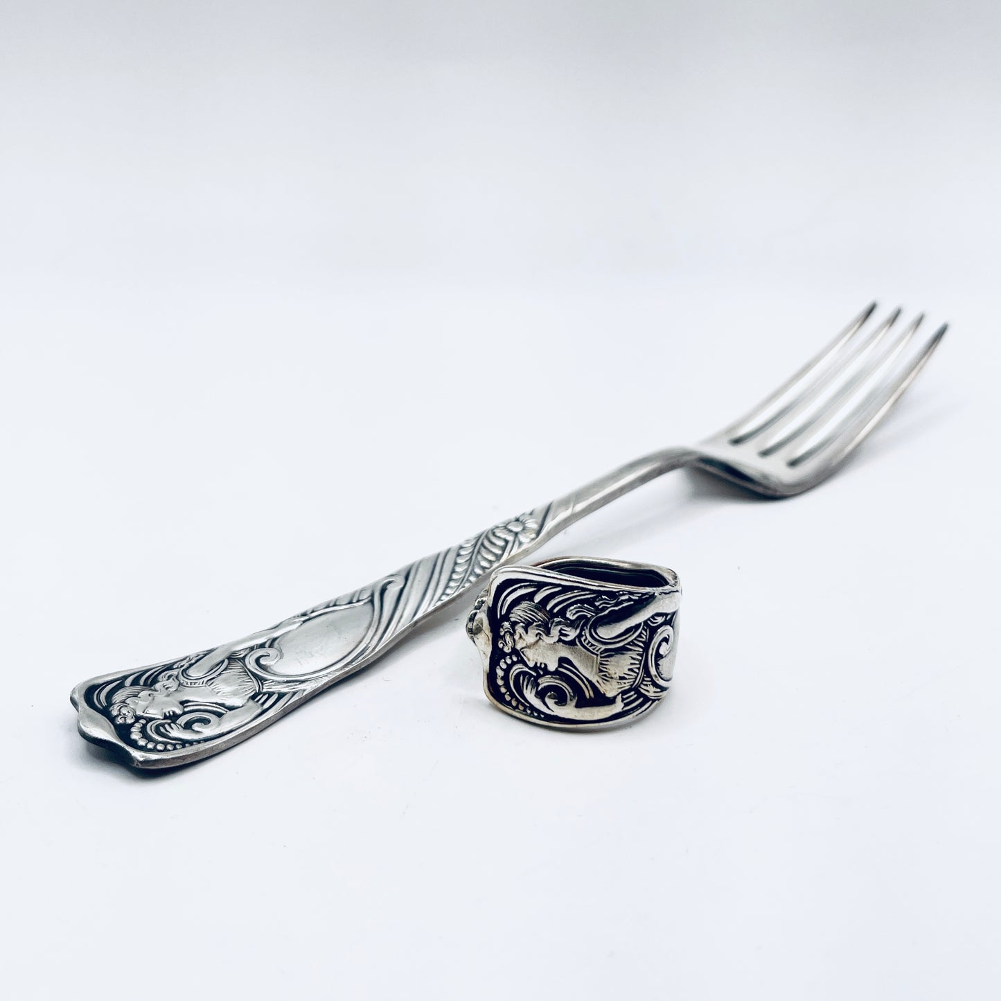 Anello Artigianale SIREN Mod. CLASSICO  Realizzato con Antica posata (Prima Metà del ’900)