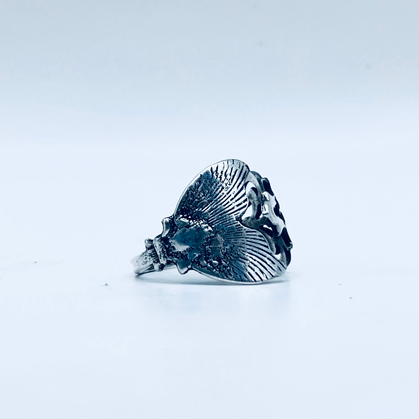 Anello Artigianale Mod. MINICODA REGALE Realizzato con Antica posata in Argento (Prima Metà del ’900)