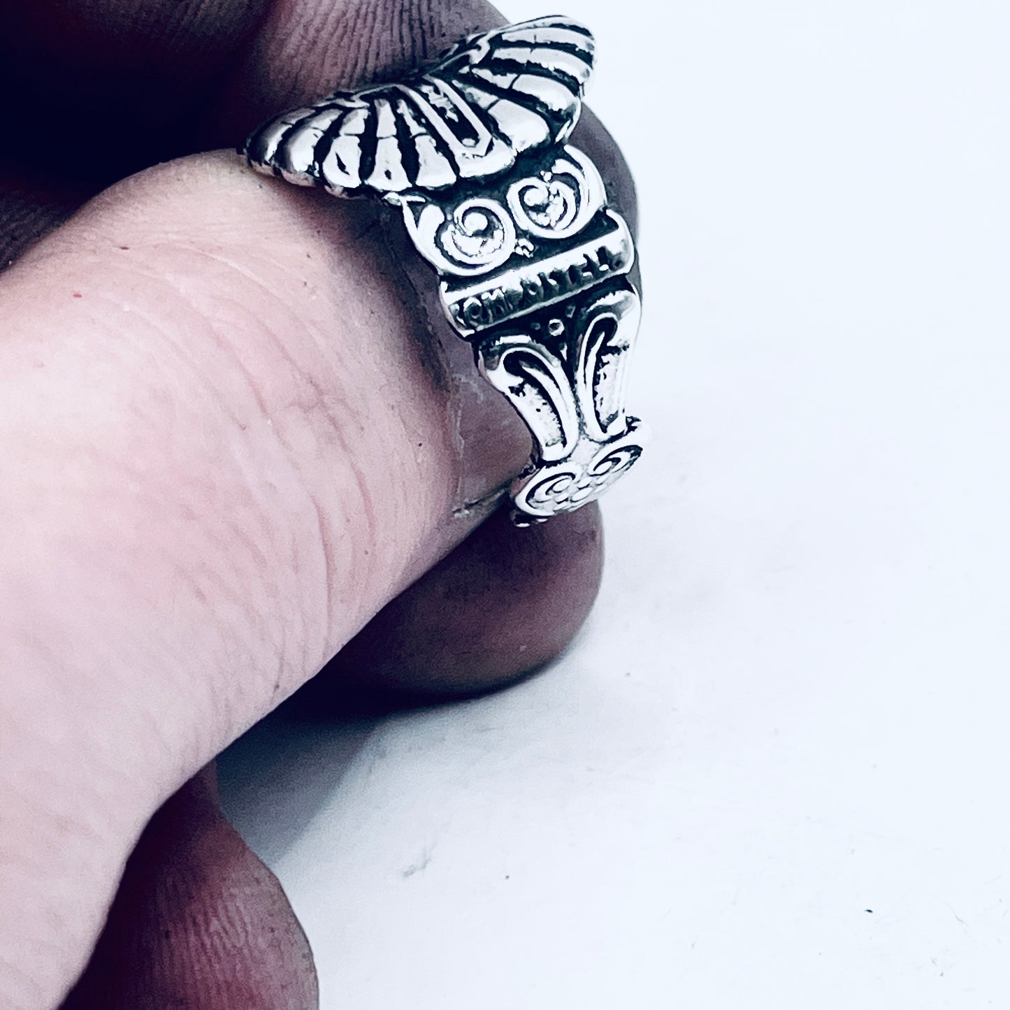 Anello Artigianale + Pendente (omaggio) SANTIAGO Mod. CLASSICO  Realizzato con Antica posata in Argento (Prima Metà del ’900)