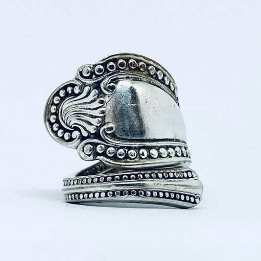 Anello Artigianale Mod. SPIRALE  Realizzato con Antica posata in Argento (Prima Metà del ’900)