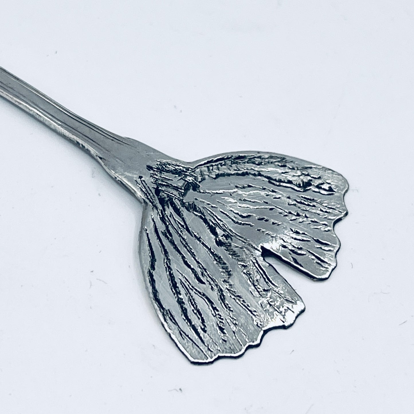 Anello Artigianale Mod. GINKGO  Realizzato con Antica posata in Argento (Prima Metà del ’900)