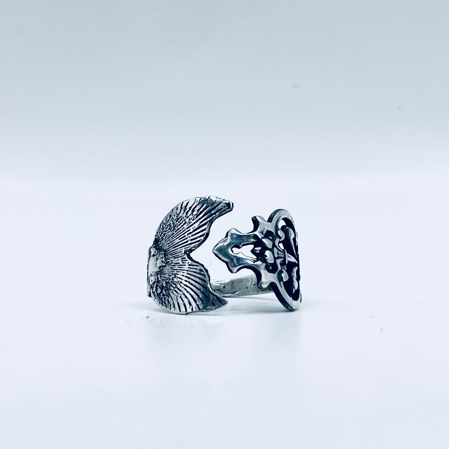Anello Artigianale Mod. MINICODA REGALE Realizzato con Antica posata in Argento (Prima Metà del ’900)