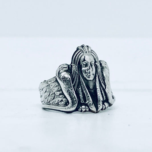 Anello Artigianale CLEOPATRA Mod. SPILLA Realizzato con Antica spilla in Argento (Prima Metà del ’900)