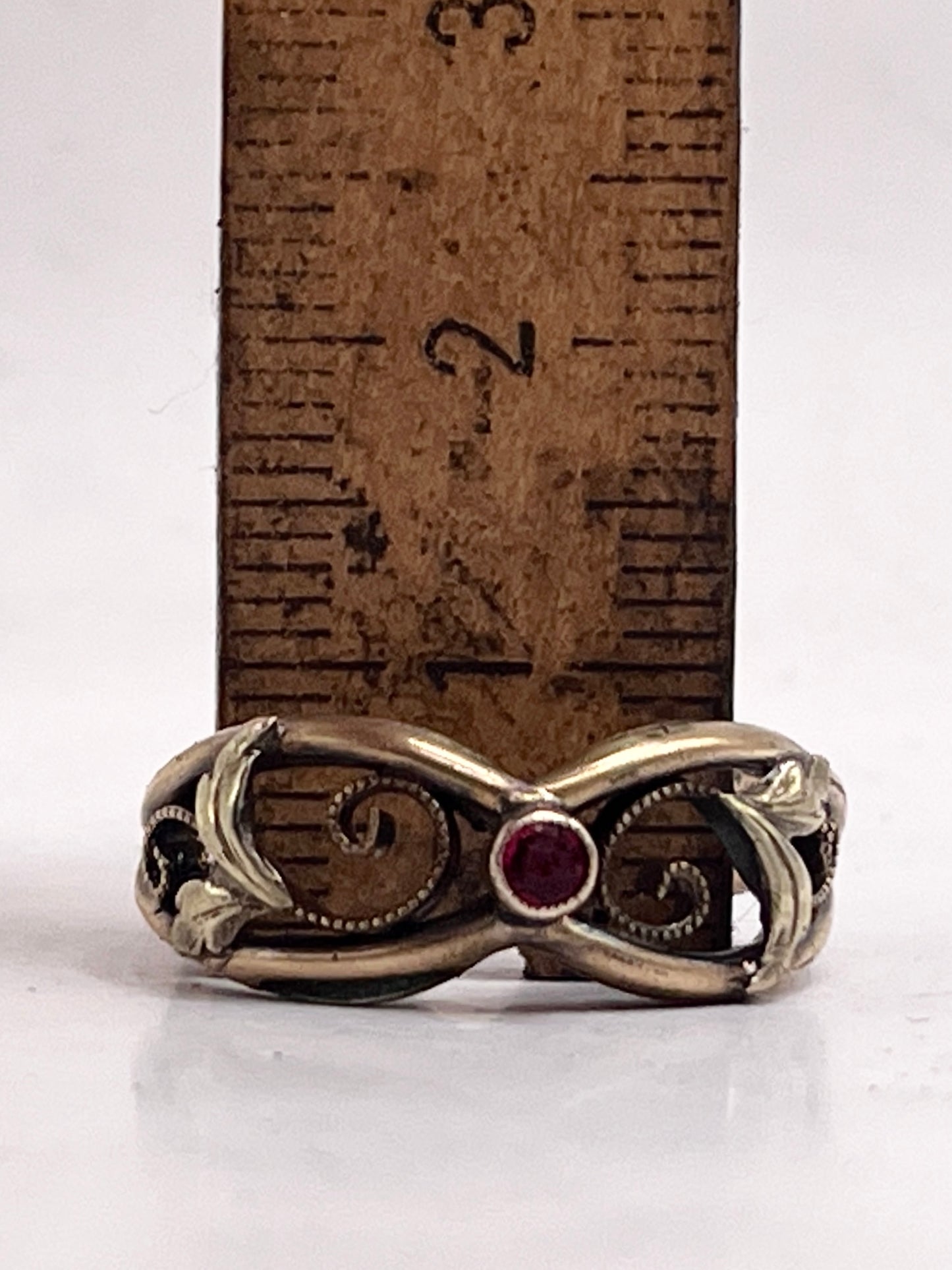 Anello Artigianale SPILLA INFINITI Mod. SPILLA GRANATO Realizzato con Antica spilla in Argento Bagnata Oro (Prima Metà del ’900)