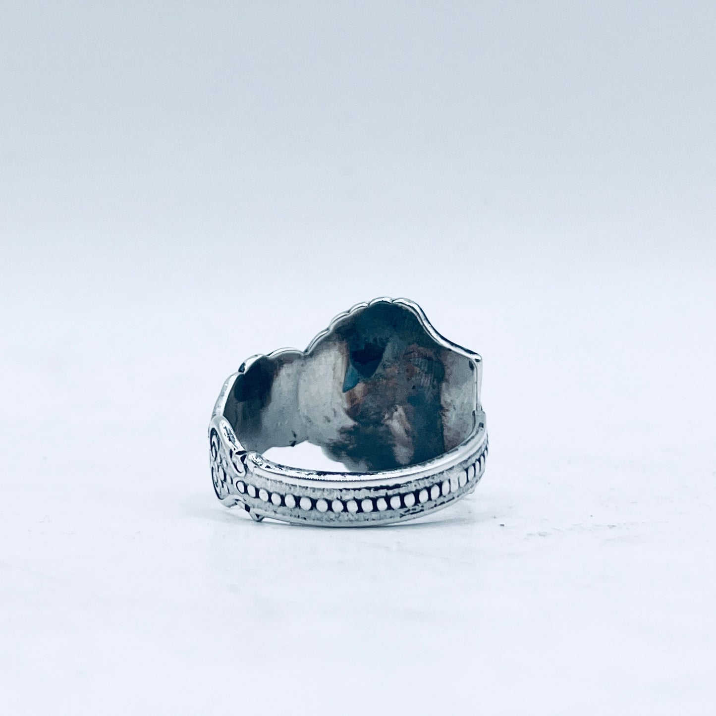 Anello Artigianale + Pendente (omaggio) SANTIAGO Mod. CLASSICO  Realizzato con Antica posata in Argento (Prima Metà del ’900)